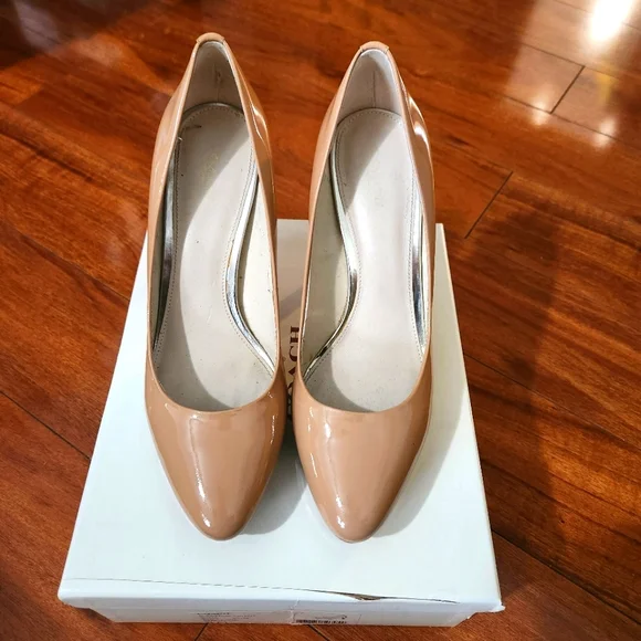 Nude Coach Platform Heels - Picture 1 of 10